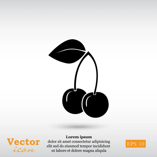 Ícone de frutas cereja — Vetor de Stock