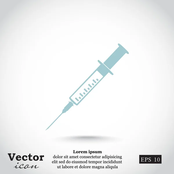 Lékařská stříkačka, očkování ikonu Stock Vektory