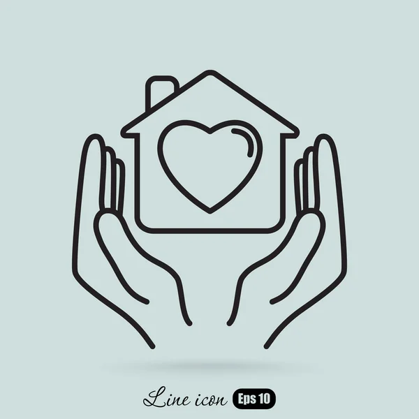 Hands holding house with heart icon Royalty Free Stock Vectors