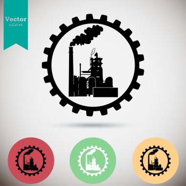 Endüstriyel fabrika Icons set