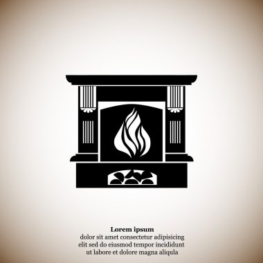 Alev simgesi ile şömine