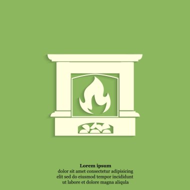 Alev simgesi ile şömine