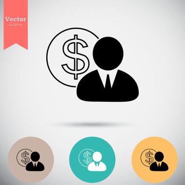 dolar işareti simgeleri ile işadamı ayarla