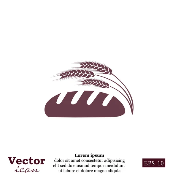Icône pain et blé — Image vectorielle