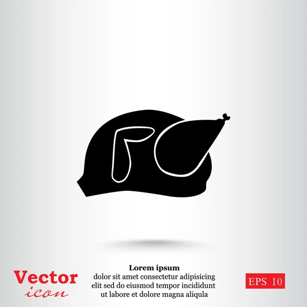 Icône de poulet rôti — Image vectorielle