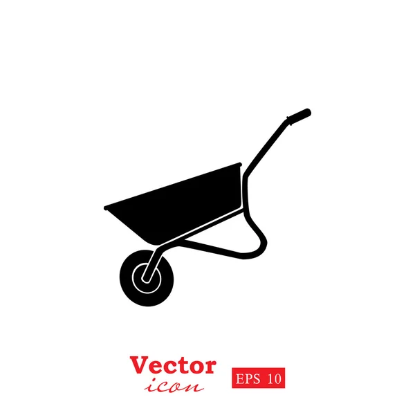 Construction or gardening wheelbarrow icon — Stock Vector