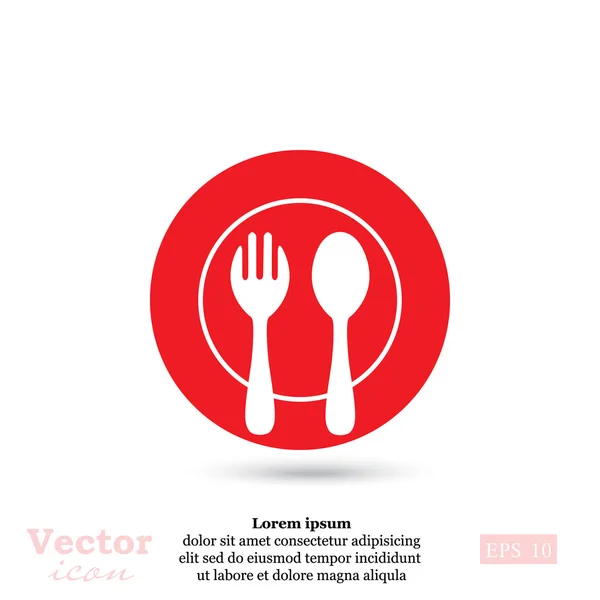 Déjeuner, fourchette, icône de plaque à cuillère — Image vectorielle