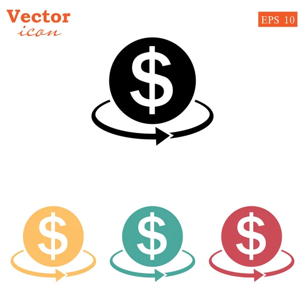 Convertir iconos de dinero conjunto — Vector de stock