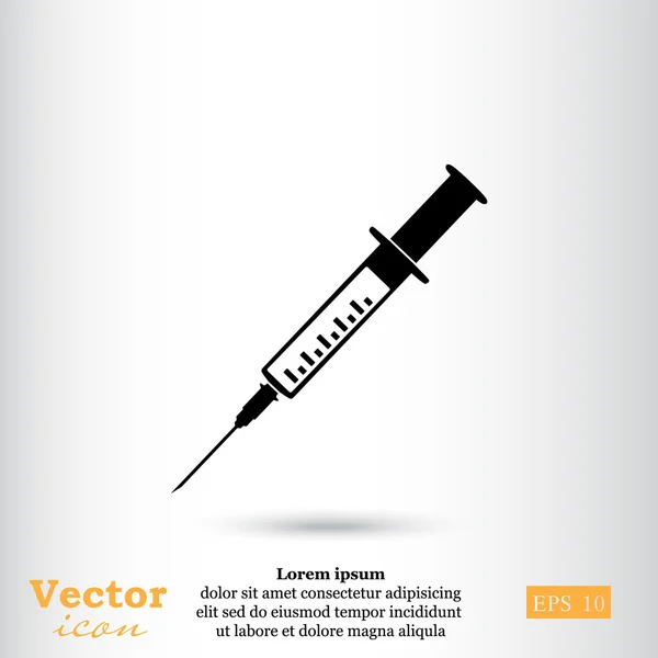 Seringue médicale, icône de vaccination — Image vectorielle