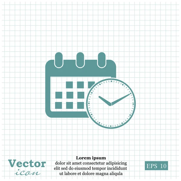 Calendrier et icône horloge — Image vectorielle