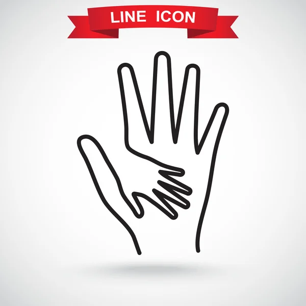 Child and parent hands icon Vector Graphics