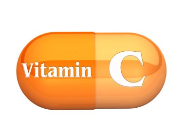 Vitamini, beyaz arka plan üzerinde izole. 3D çizim