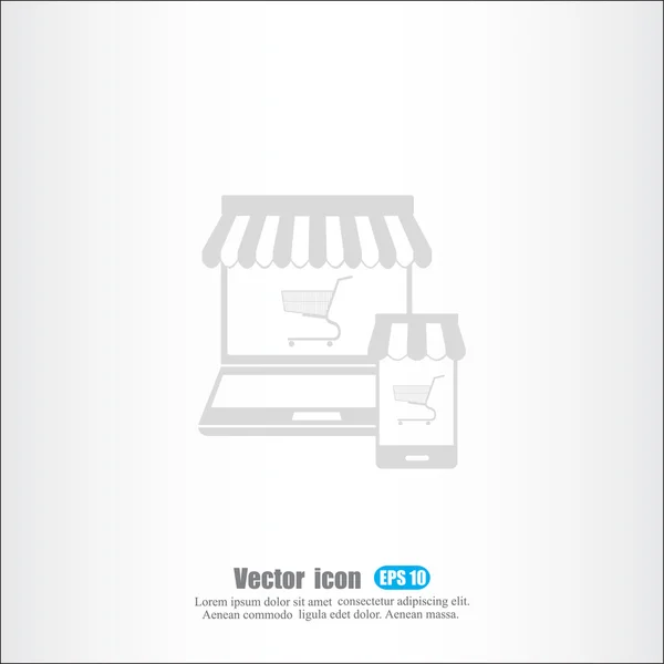 Ícone loja online — Vetor de Stock