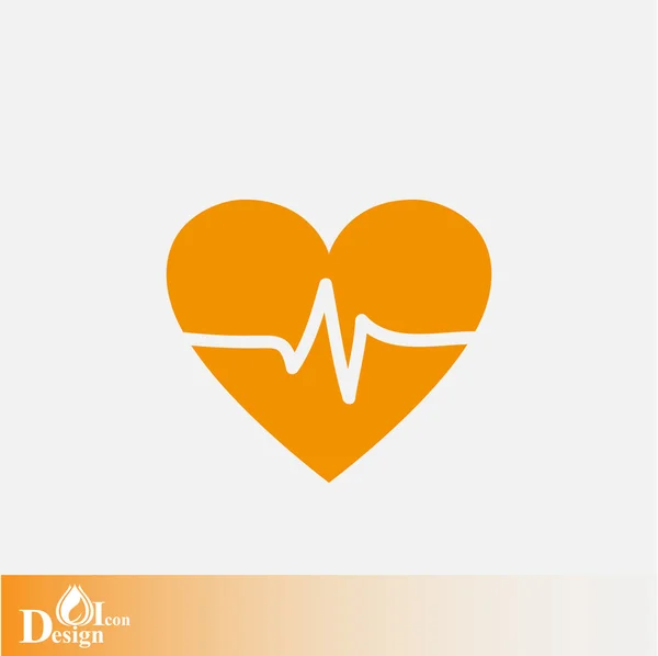 Ikon för hjärtats kardiogram — Stock vektor