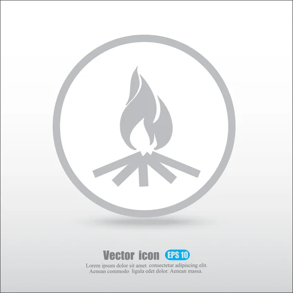 Burning bonfire icon — Stock Vector