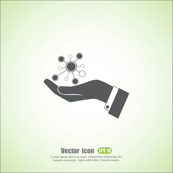 Molekyler i hånd ikon – Stock-vektor