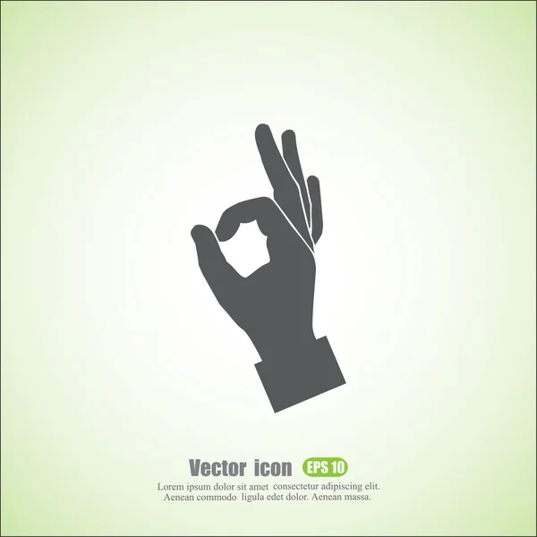 OK hand sign icon — Stock Vector