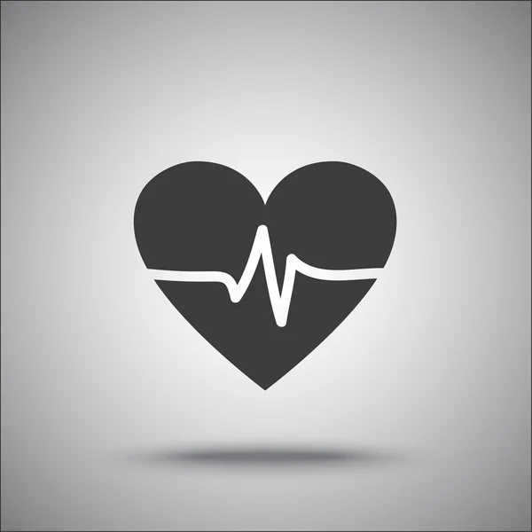 Ikon för hjärtats kardiogram — Stock vektor