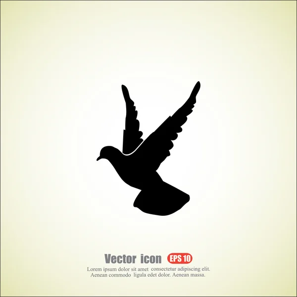 Vliegende duif pictogram — Stockvector