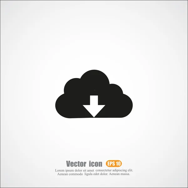 Herunterladen, Cloud-Symbol — Stockvektor