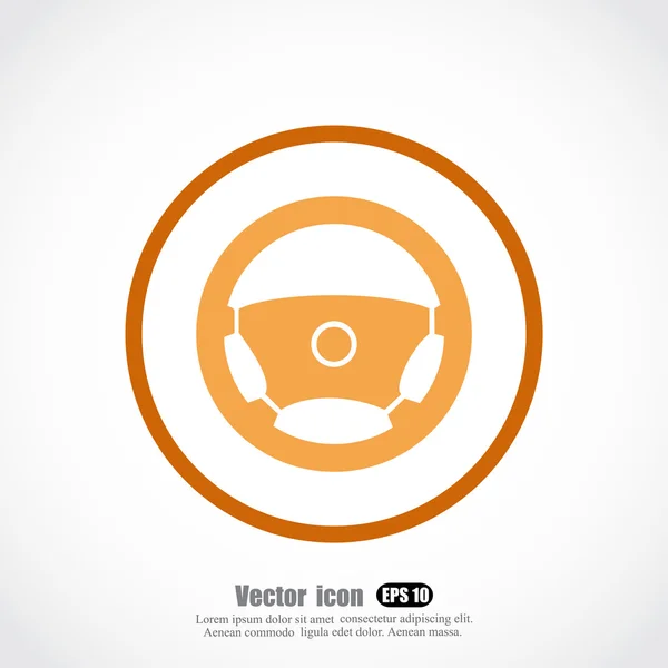 Icono del volante del coche — Vector de stock