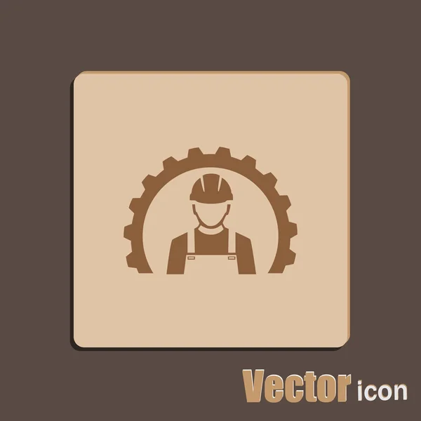 Bauarbeiter-Ikone — Stockvektor