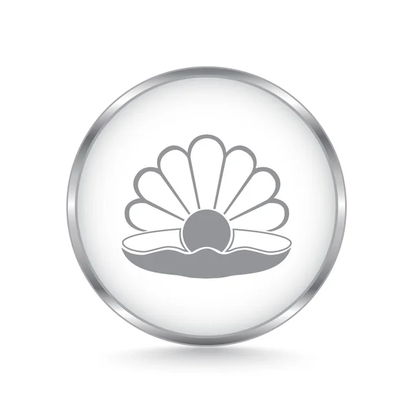 Gyöngy, a shell ikon — Stock Vector