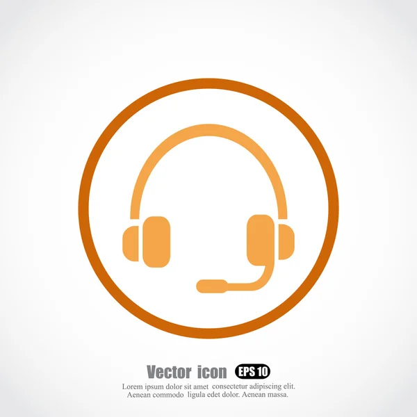 stock vector Headset with microphone icon