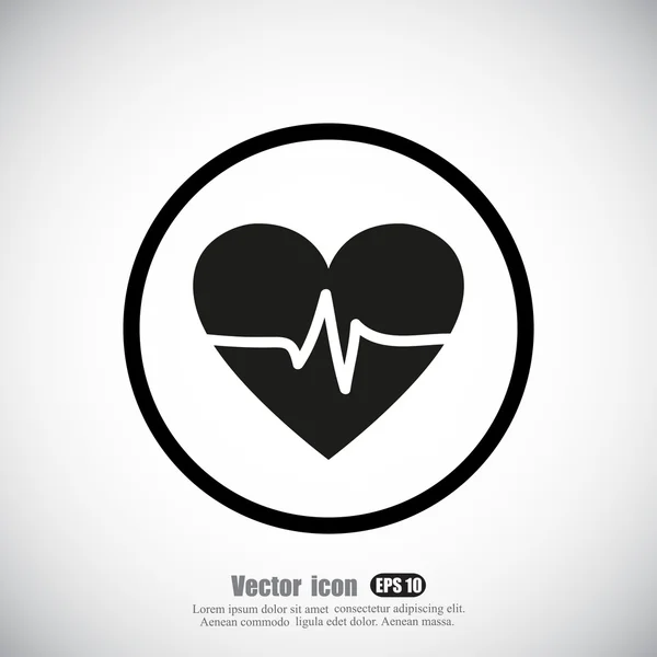 Heart cardiogram icon — Stock Vector