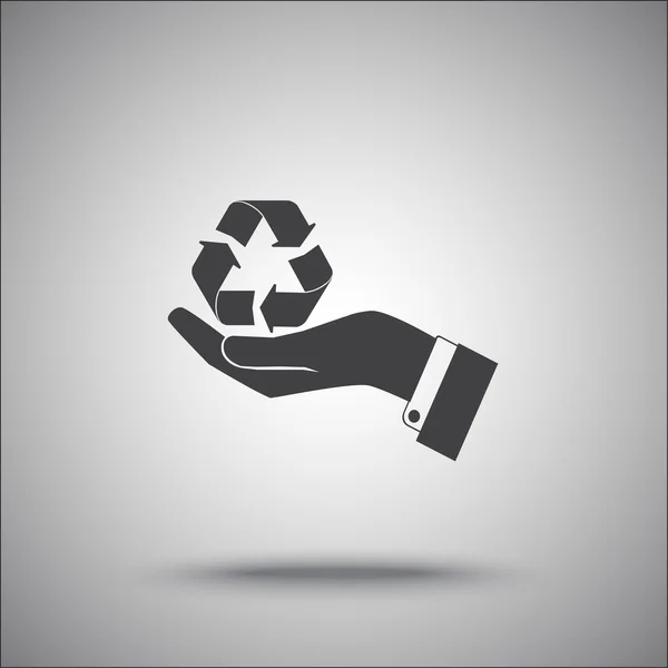 只手握住回收标志 — 图库矢量图片