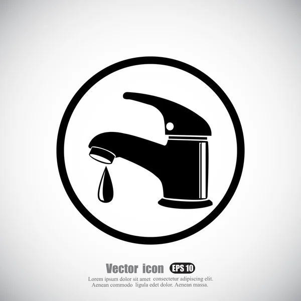Ikon víz csaptelep — Stock Vector