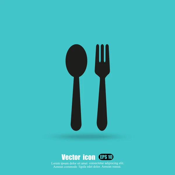 Furculiță și lingură Icon — Vector de stoc