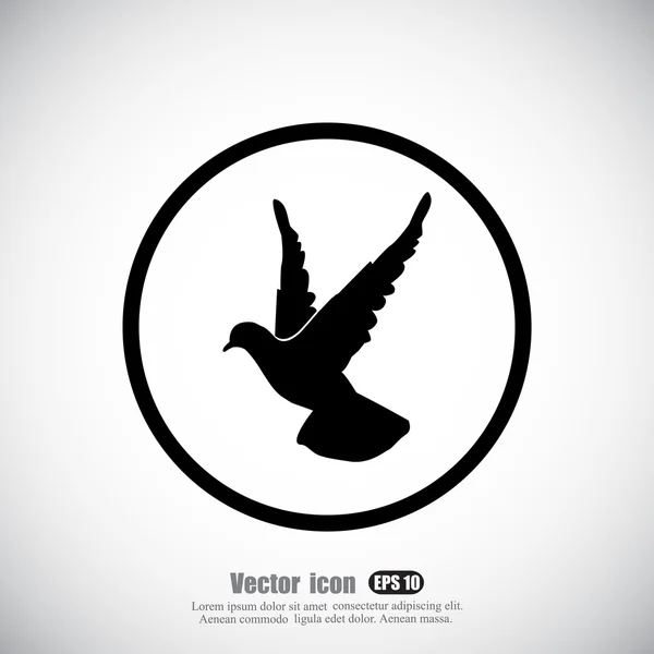 Icône colombe volante — Image vectorielle
