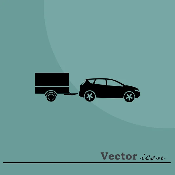 Auto mit Anhänger-Symbol — Stockvektor