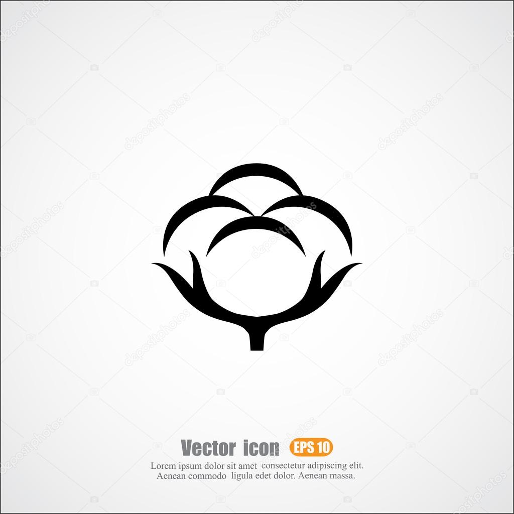 Cotton plant icon logo. vector illustration