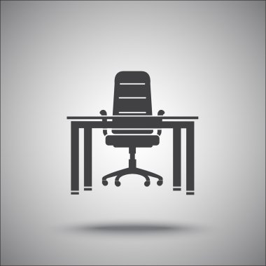 ofis masa ve sandalye simgesi