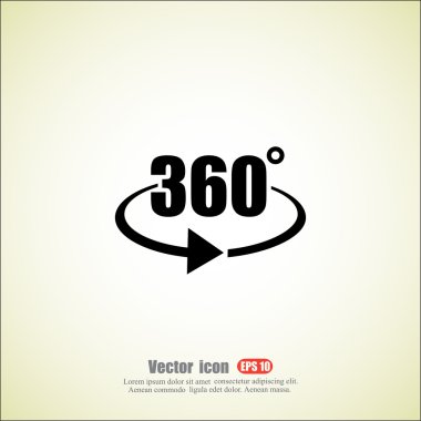 360 derece açı simgesi