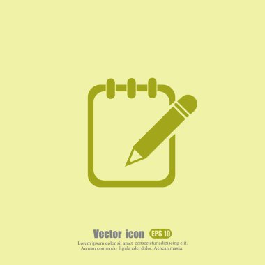 Not defteri ve kalem simgesini