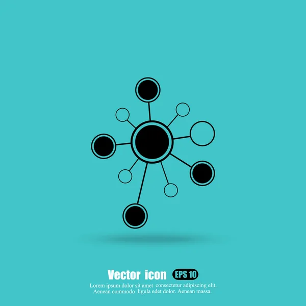 Icono gráfico moléculas — Vector de stock