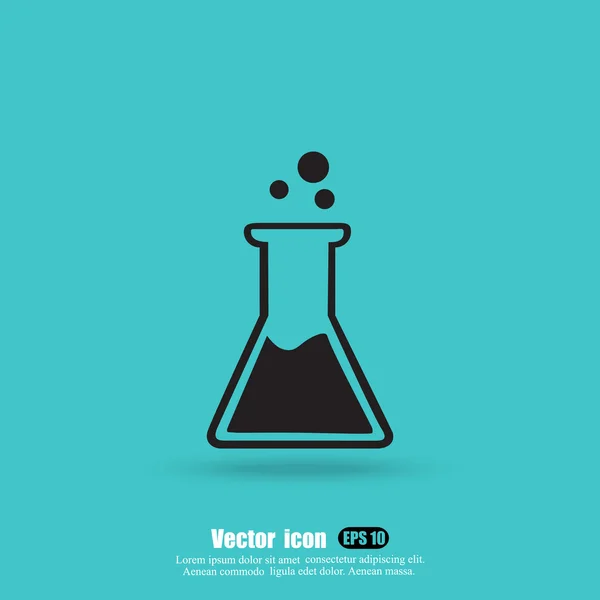 Tubo de ensayo, icono de la ciencia — Vector de stock