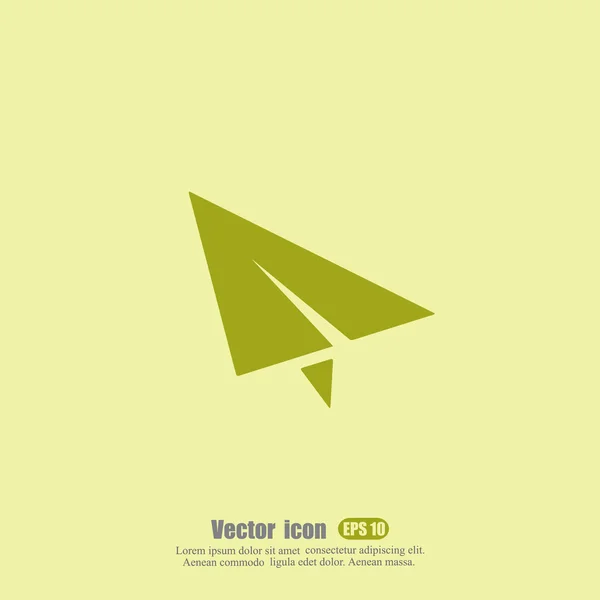 Papieren vliegtuig pictogram — Stockvector