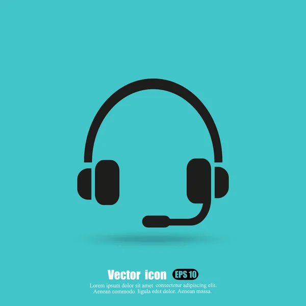 Sluchátka s mikrofonem ikonou — Stockový vektor