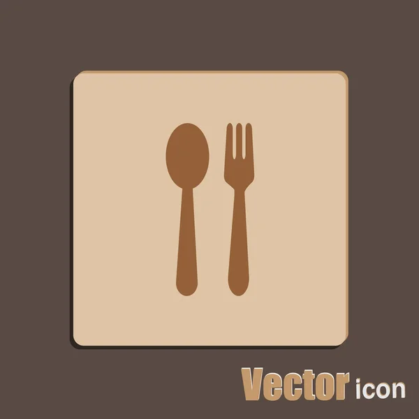 Tenedor y cuchara icono — Vector de stock