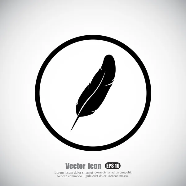 Skriver fjäder ikonen — Stock vektor