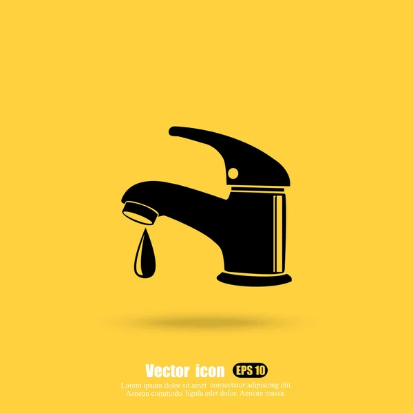 Grifo con icono de agua — Vector de stock
