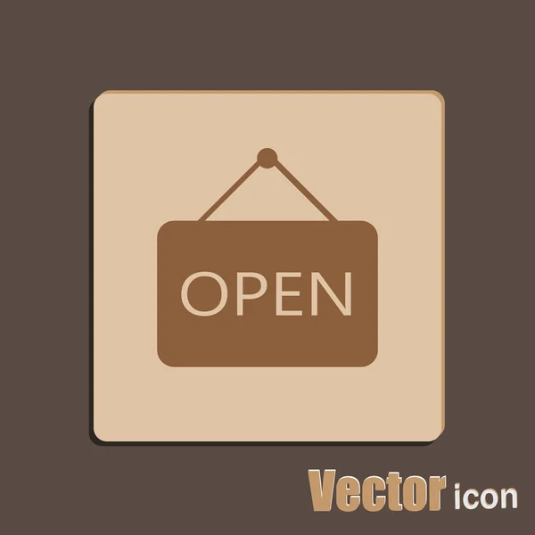 Open signboard icon — Stock Vector