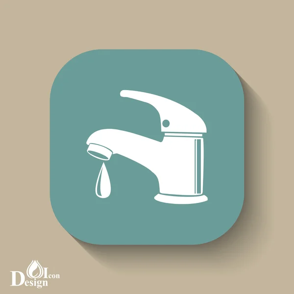 Faucet with water icon — Stock Vector