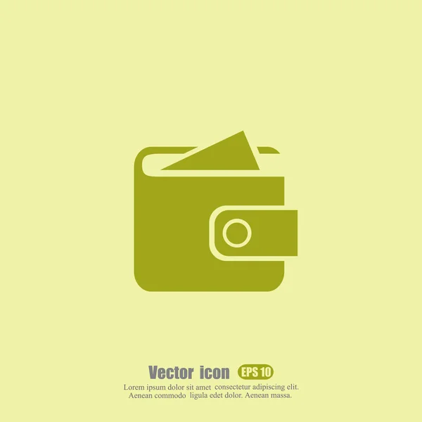 Portefeuille, icône de l'argent — Image vectorielle
