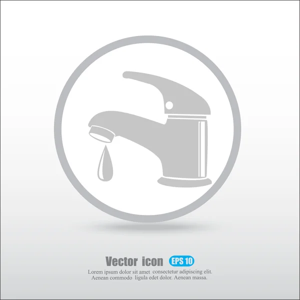 Ikon víz csaptelep — Stock Vector
