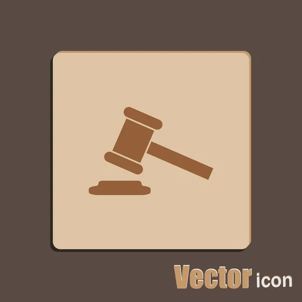 Acción, juez martillo icono — Vector de stock